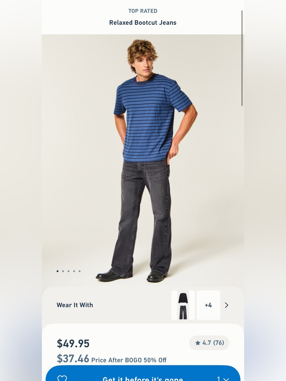 Relaxed Bootcut Men's Hollister Jeans | NWT | Size L
